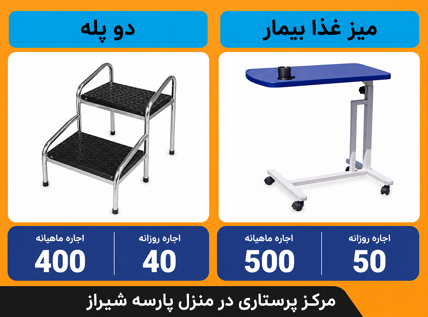 میز غدا بیمار و دوپله